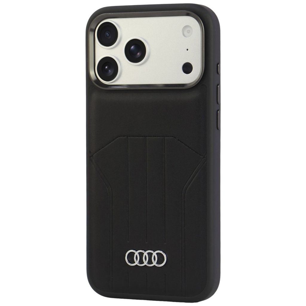 Audi Synthetic Leather MagSafe -kuori till iPhone 18 Pro Max/17 Pro Max - Musta