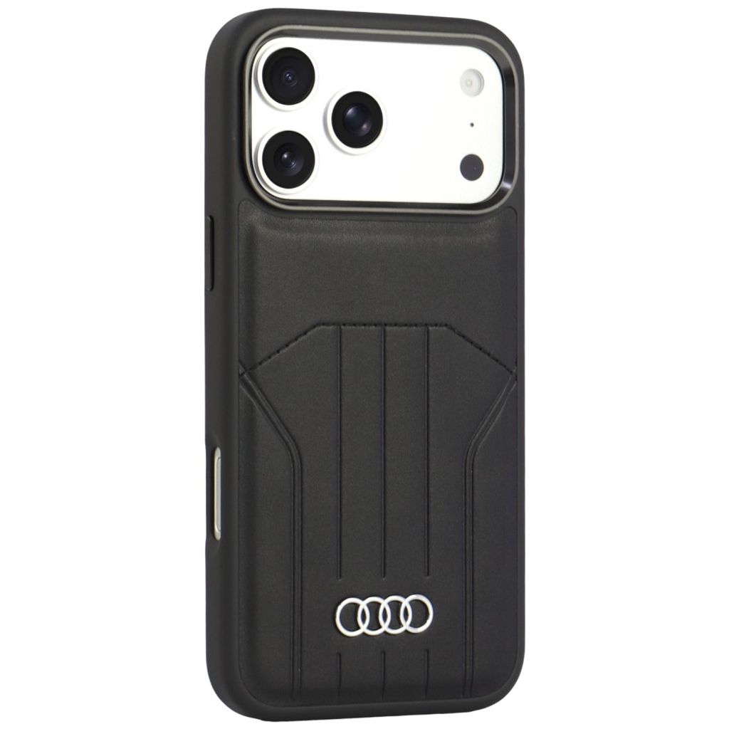 Audi Synthetic Leather MagSafe -kuori till iPhone 18 Pro Max/17 Pro Max - Musta