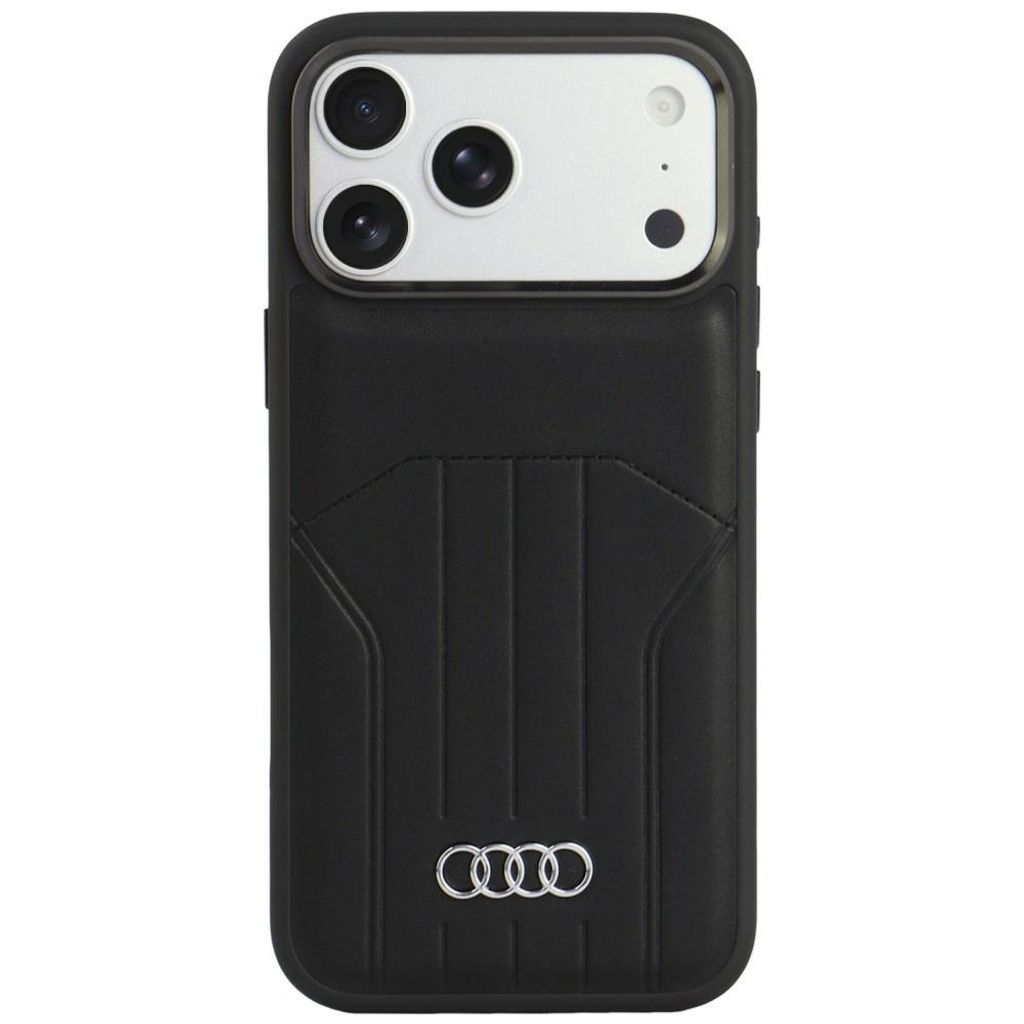 Audi Synthetic Leather MagSafe -kuori till iPhone 18 Pro Max/17 Pro Max - Musta