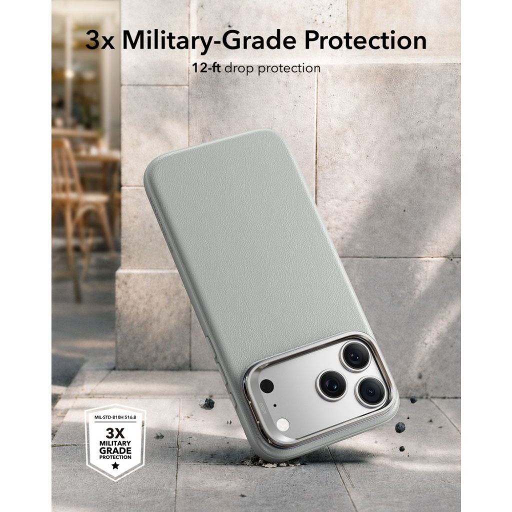 ESR Atelier Kickstand MagSafe -kuori till iPhone 18 Pro/17 Pro - Harmaa