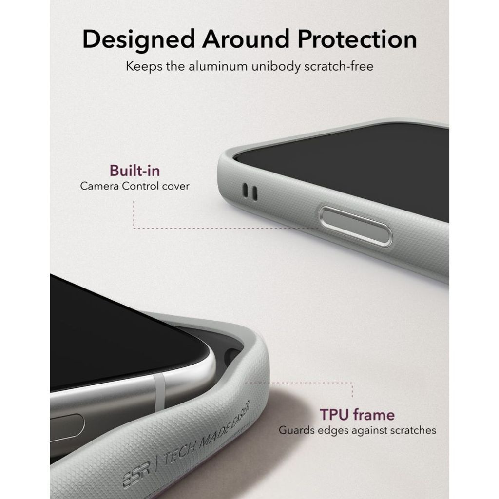 ESR Leather Kickstand MagSafe -kuori till iPhone 18 Pro Max/17 Pro Max - Harmaa