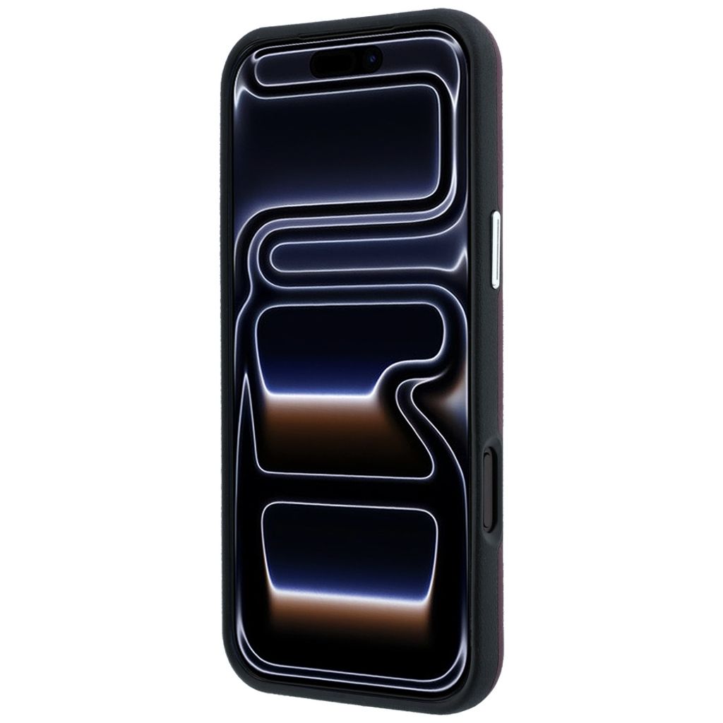 BMW Deboss Quilted Metal Logo MagSafe -kuori till iPhone 18 Pro Max/17 Pro Max - Burgundi