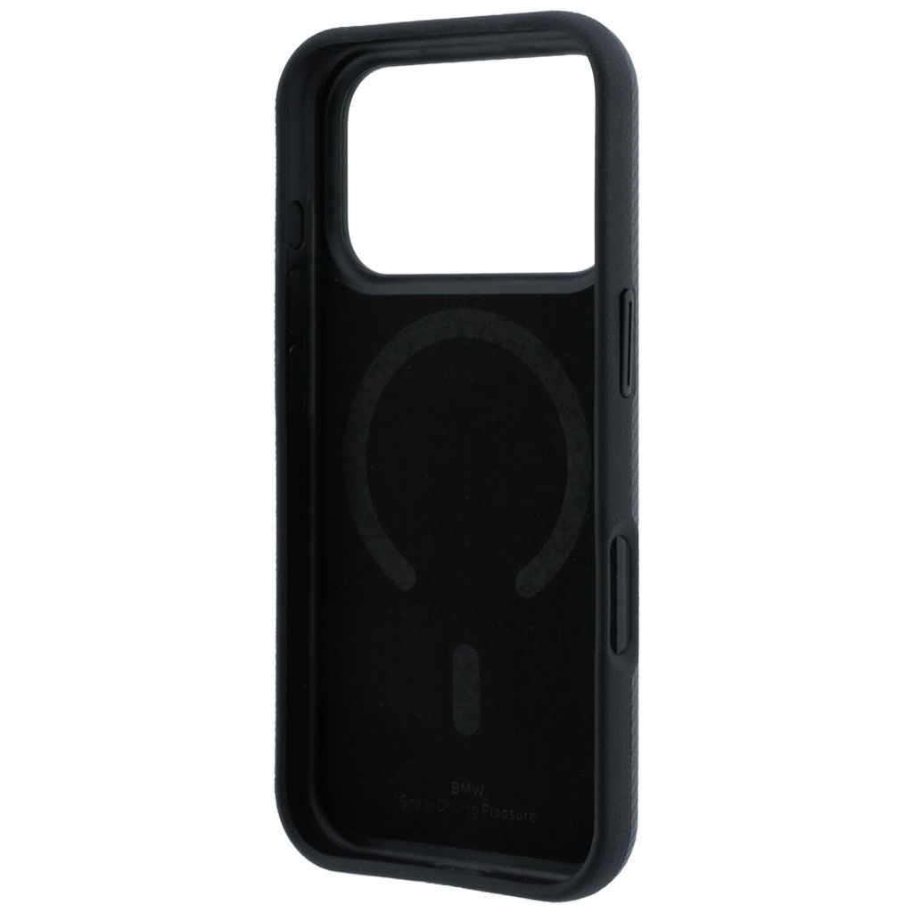 BMW Sign Kevlar Metal Logo MagSafe -kuori till iPhone 18 Pro Max/17 Pro Max - Harmaa