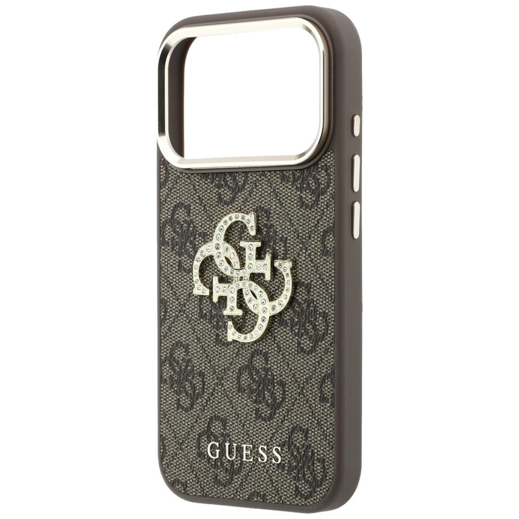 Guess 4G & Big Strass Logo -kuori till iPhone 18 Pro/17 Pro - Ruskea