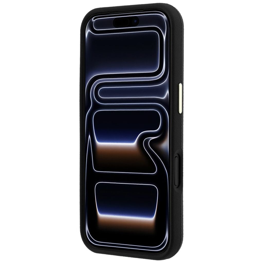 Guess Grained & Big Resin Logo -kuori till iPhone 18 Pro/17 Pro - Musta