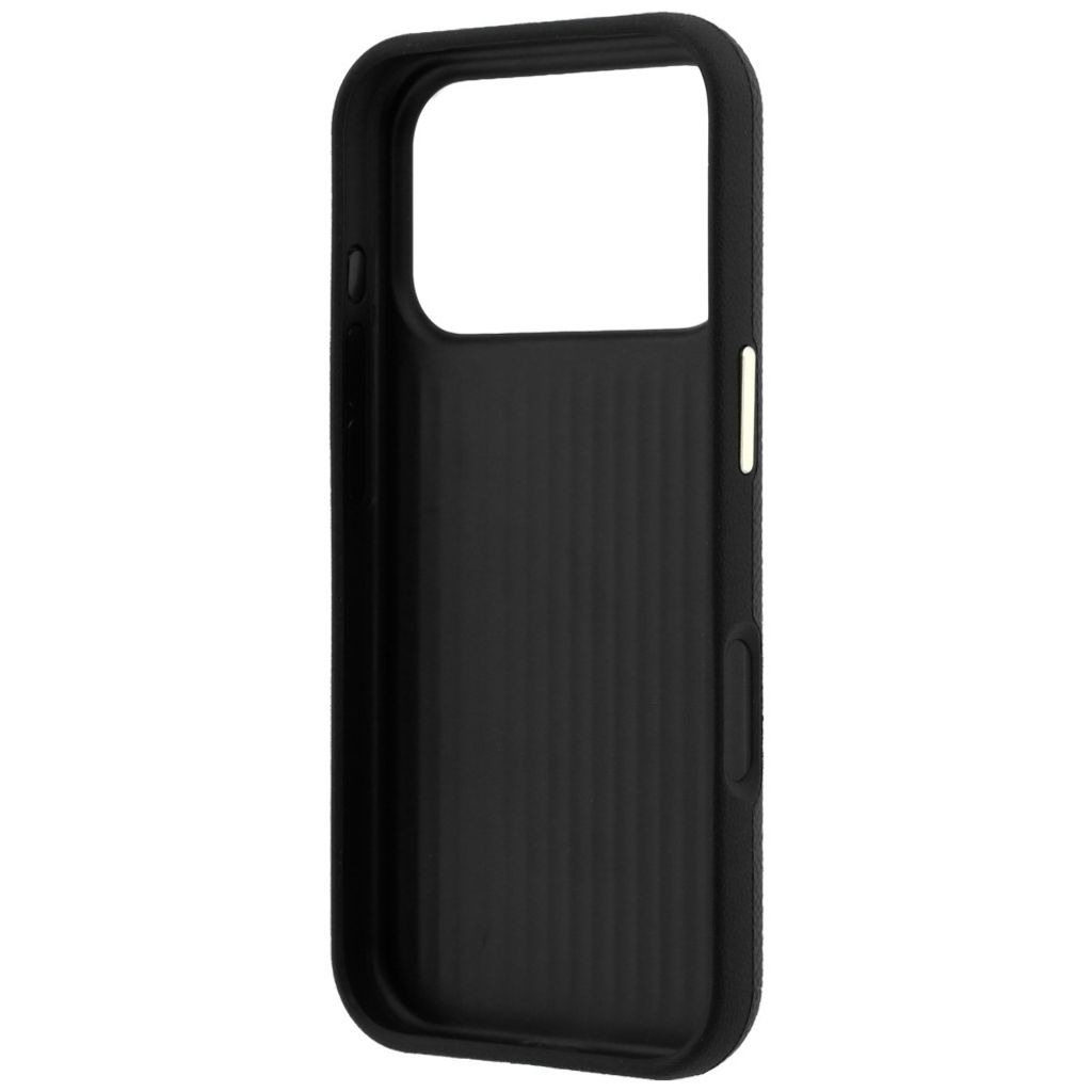 Guess Grained & Big Resin Logo -kuori till iPhone 18 Pro/17 Pro - Musta