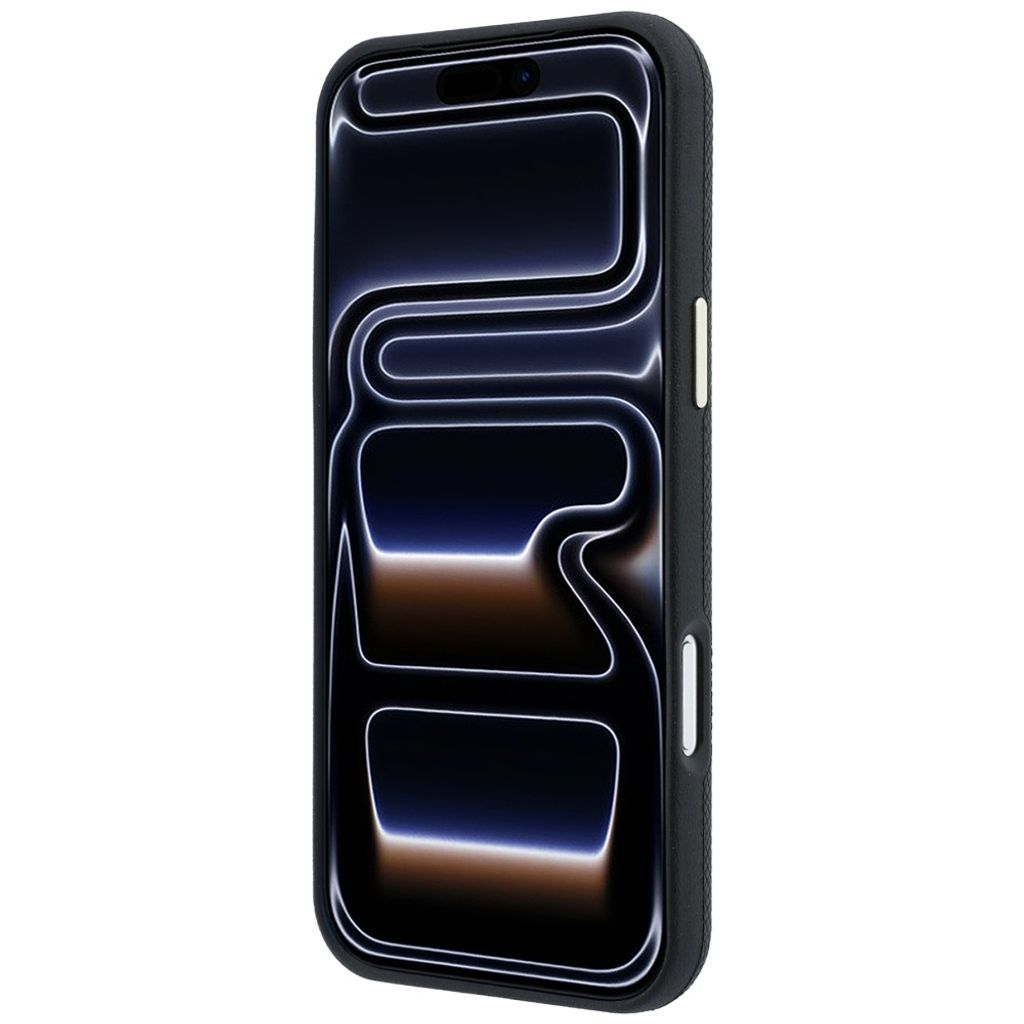 Guess Grained Round Strass Logo MagSafe -kuori till iPhone 18 Pro/17 Pro - Musta