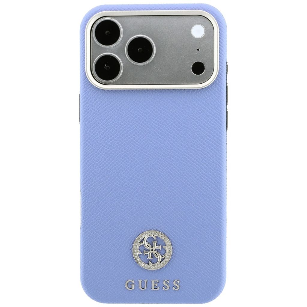 Guess Grained Round Strass Logo MagSafe -kuori till iPhone 18 Pro/17 Pro - Sininen