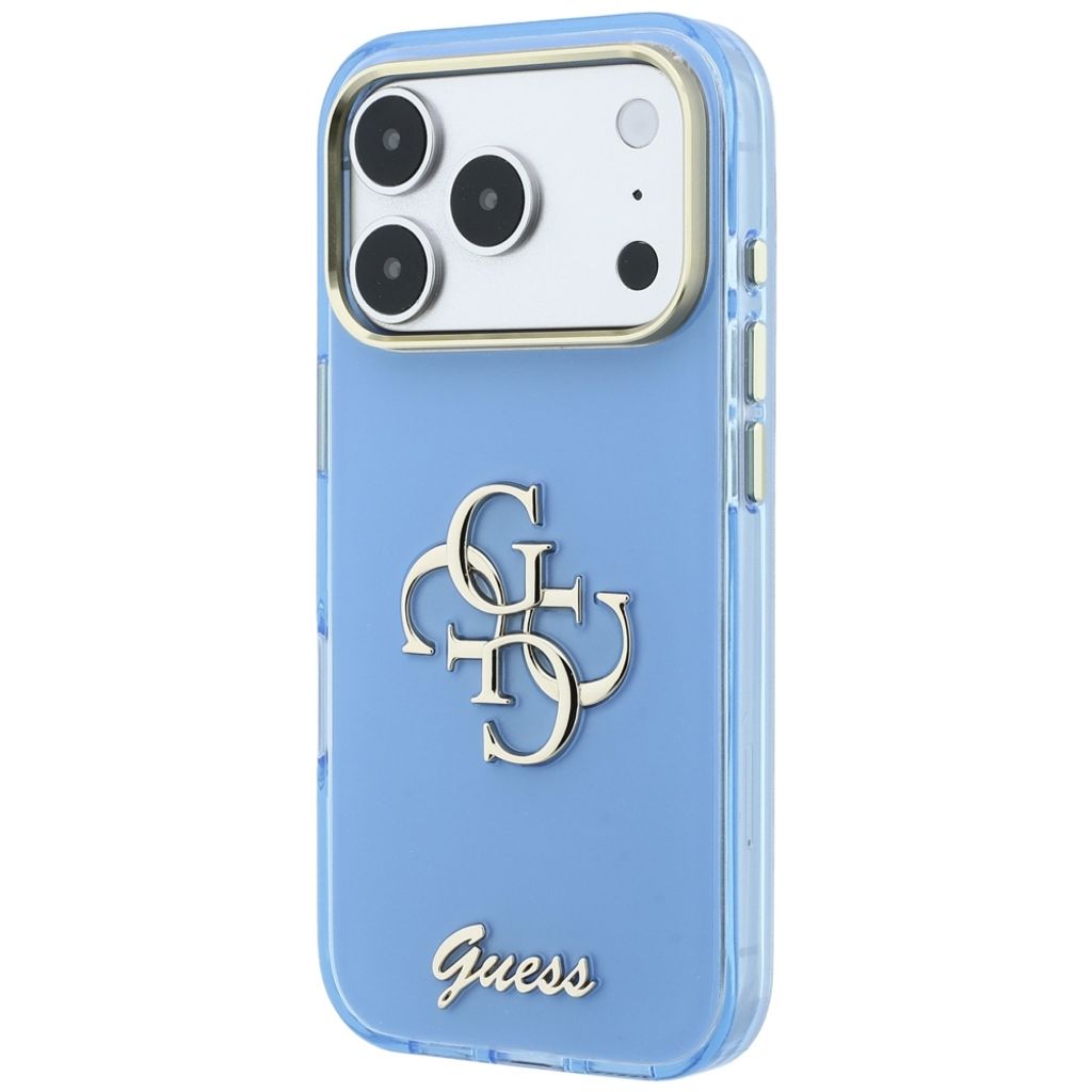 Guess 4G Script Metal -kuori till iPhone 18 Pro Max/17 Pro Max - Vaaleansininen