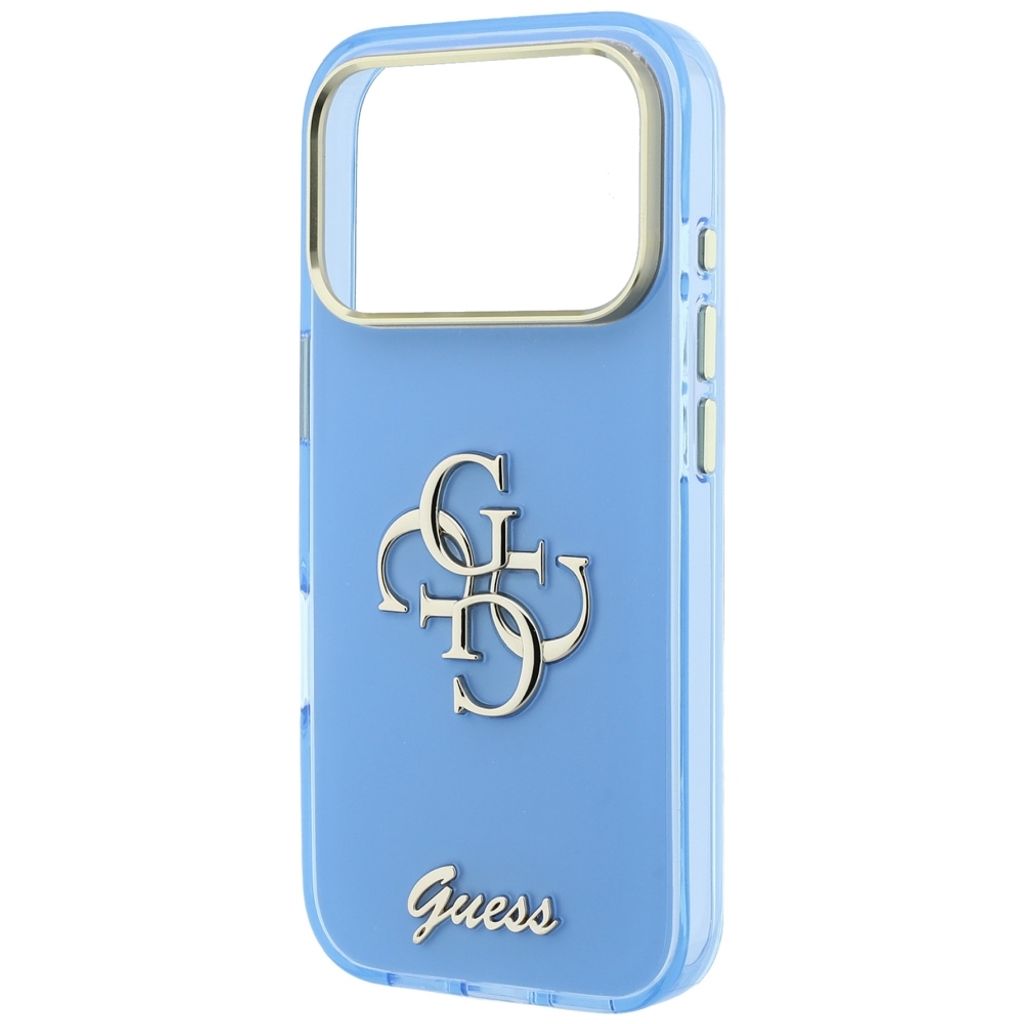 Guess 4G Script Metal -kuori till iPhone 18 Pro Max/17 Pro Max - Vaaleansininen