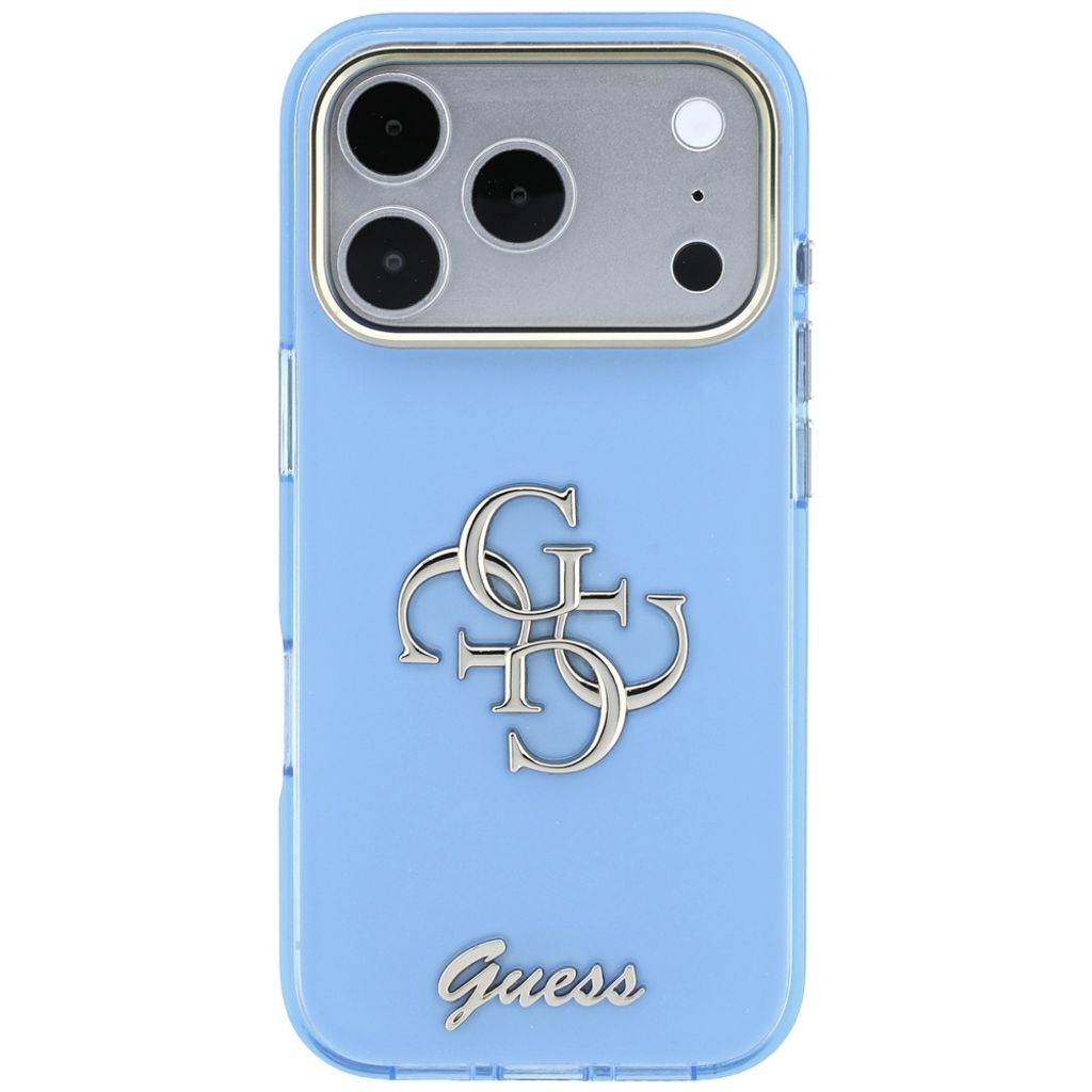 Guess 4G Script Metal -kuori till iPhone 18 Pro Max/17 Pro Max - Vaaleansininen