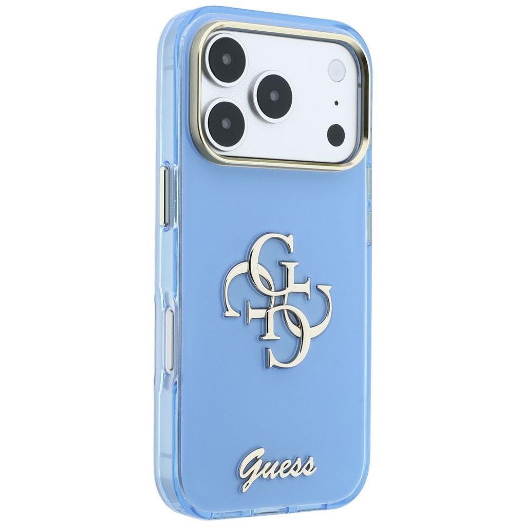 Guess 4G Script Metal -kuori till iPhone 18 Pro Max/17 Pro Max - Vaaleansininen