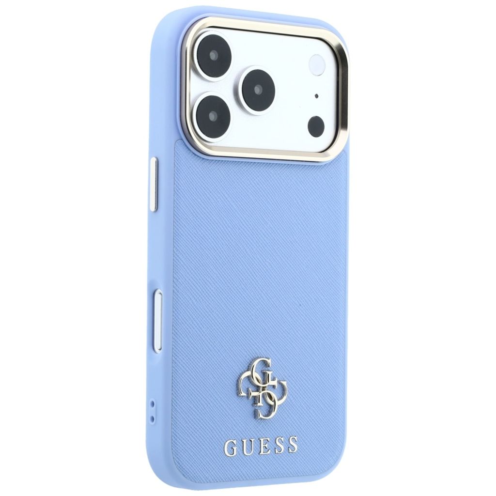Guess Saffiano Small 4G Classic Logo MagSafe -kuori iPhone 18 Pro Max/17 Pro Max - Vaaleansininen