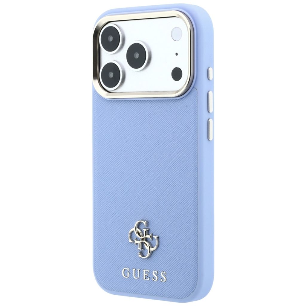 Guess Saffiano Small 4G Classic Logo MagSafe -kuori iPhone 18 Pro Max/17 Pro Max - Vaaleansininen