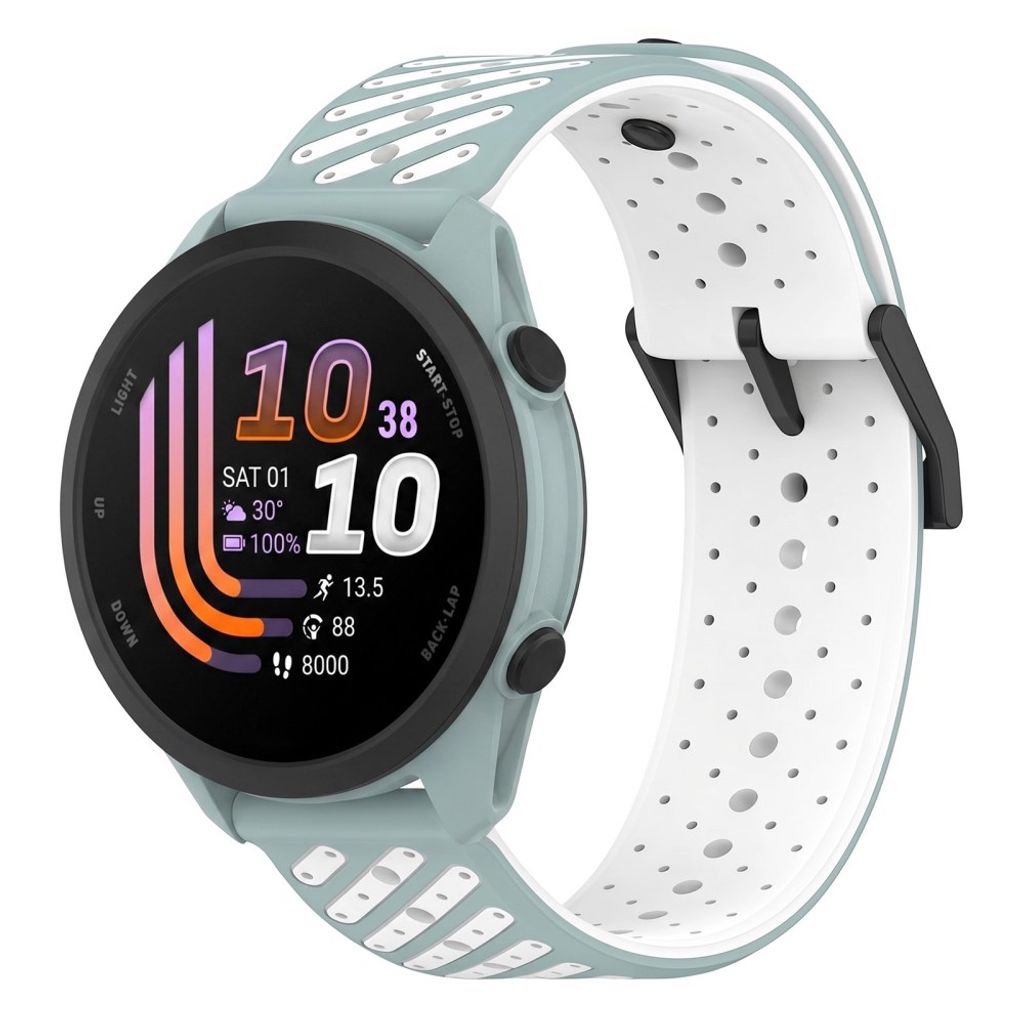 Garmin Forerunner 70/170/170 Music Silikone Urrem - Cyan/Hvid