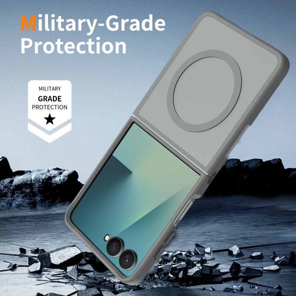 Samsung Galaxy Z Flip8 MagSafe cover med akrylbagside - Grå