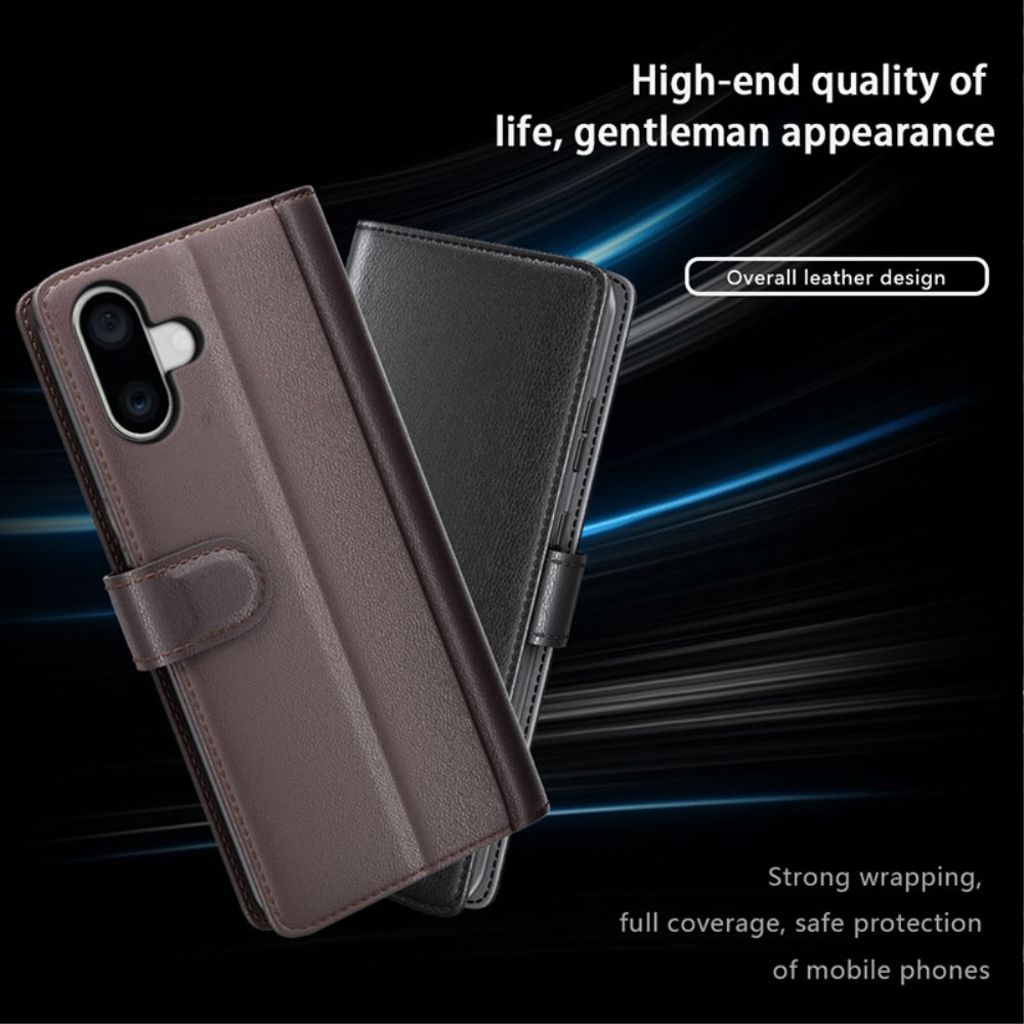 iPhone 16 Plus Fodral i äkta läder - Brun