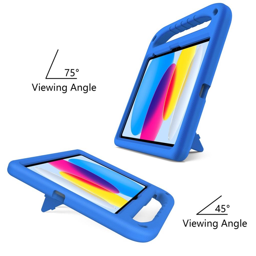 iPad A16 11" 2025/10.9" 2024 EVA-cover med standfunktion og bærehåndtag - Blå