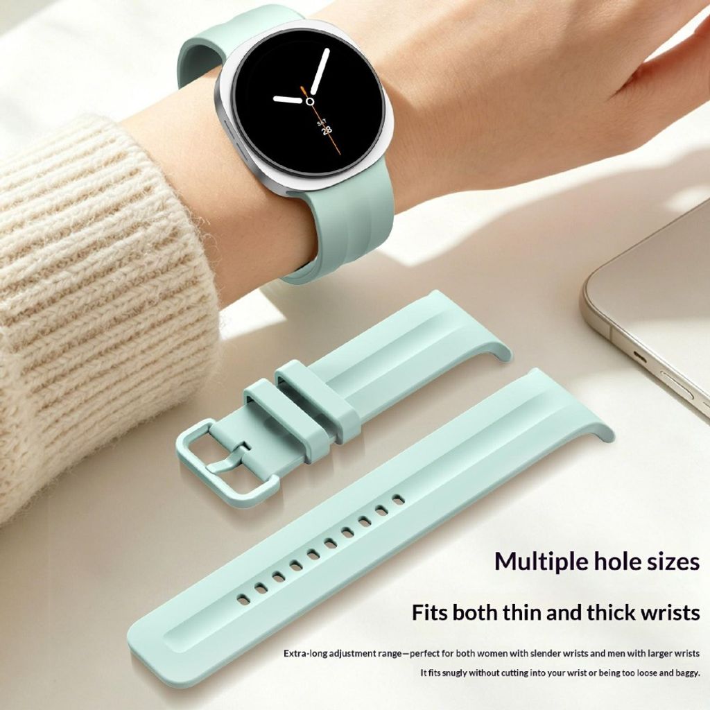 Samsung Galaxy Watch9/8/8 Classic Ensfarget silikon klokkerem L - Rosa