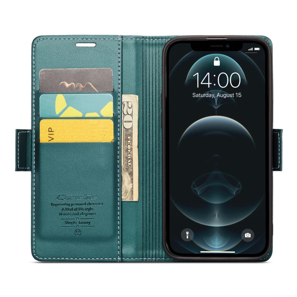 CASEME iPhone 12 Pro Max Kotelo Korttipaikka - Vihreä