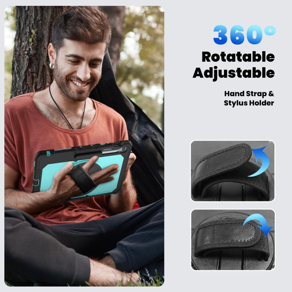 Samsung Galaxy Tab S10 FE Plus Case with Shoulder Strap - Blue