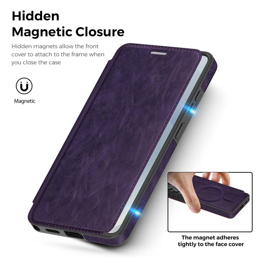 Samsung Galaxy S26 Ultra MagSafe Lompakkokotelo - Tummanvioletti