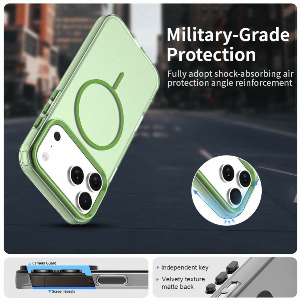 iPhone 18 Pro Max/17 Pro Max MagSafe-kompatibelt Deksel - Grønn