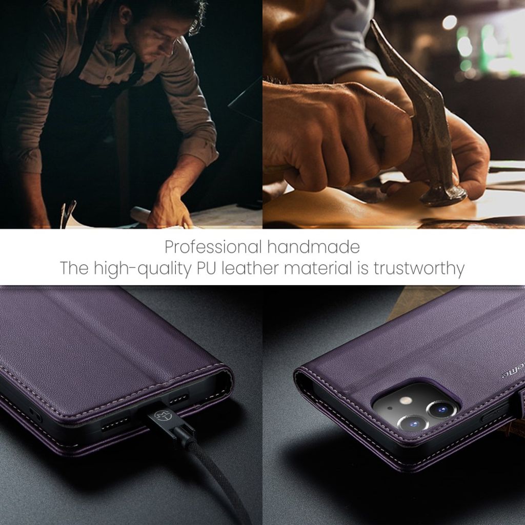 CASEME iPhone 12 Mini Wallet Cover with Stand - Purple