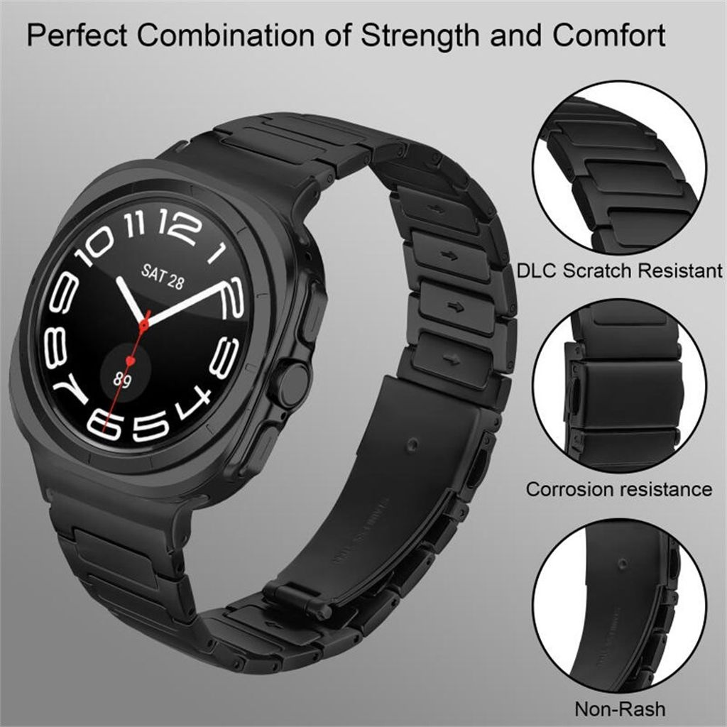 Samsung Galaxy Watch8/8 Classic ruostumattomasta teräksestä valmistettu kellonranneke - musta