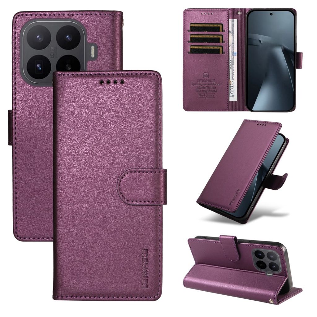 BETOPNICE Xiaomi 17T Pro Lompakkokotelo RFID esto - Violetti