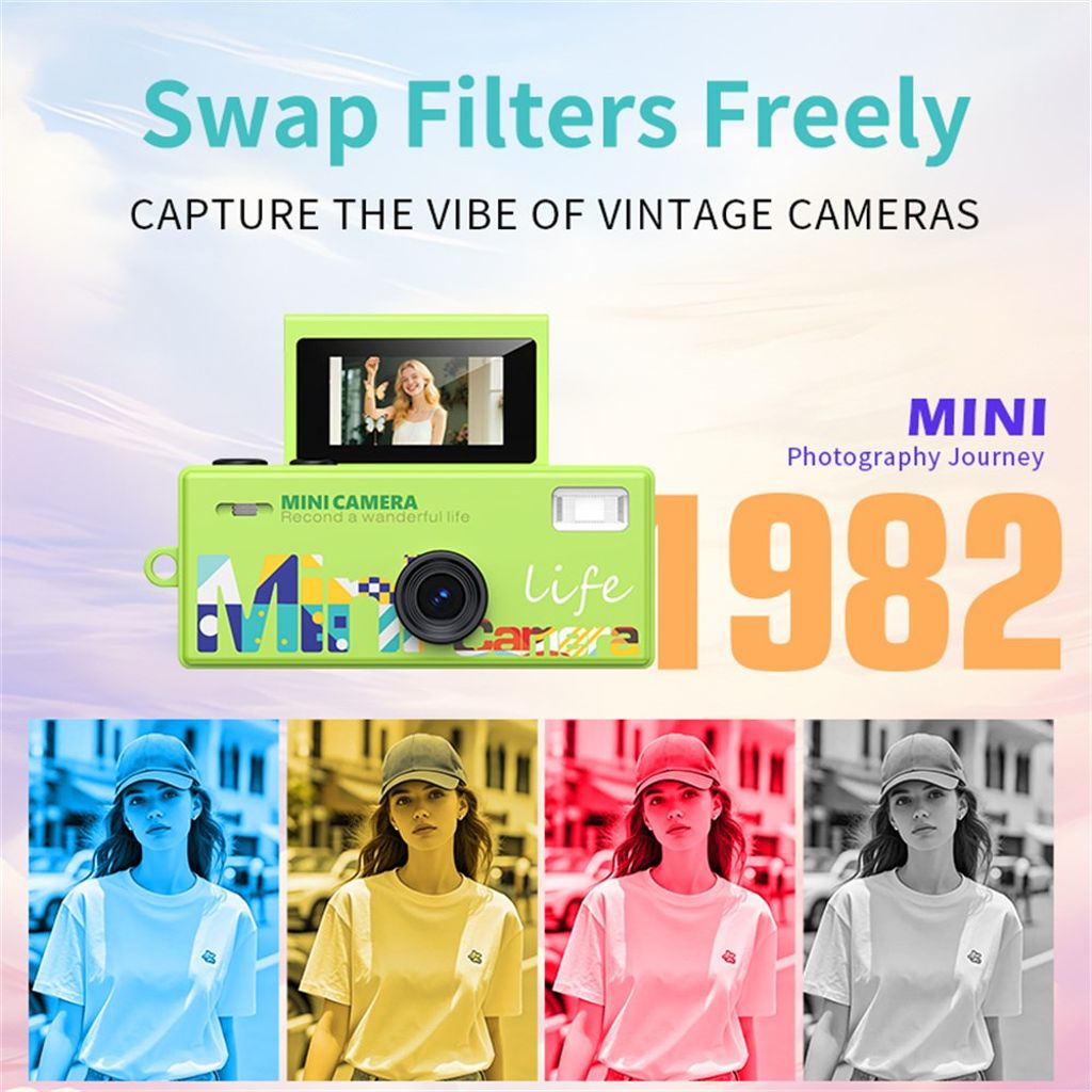 LK-030 Mini digitalkamera 720P HD med nyckelring och 0.96" display – Grön