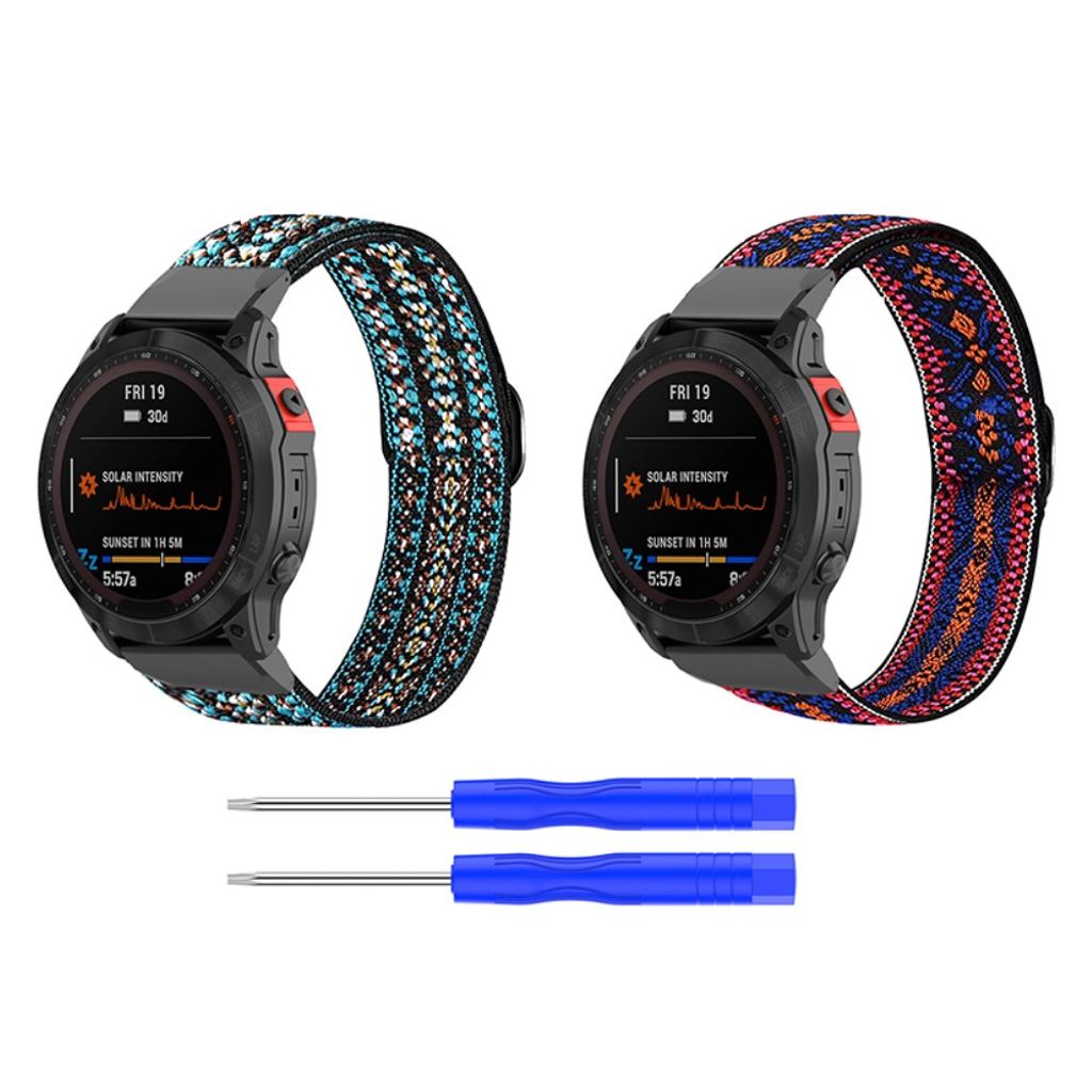 Garmin Fenix 7/6/6 Pro/5/5 Plus osv. nylon klokkerem – svart