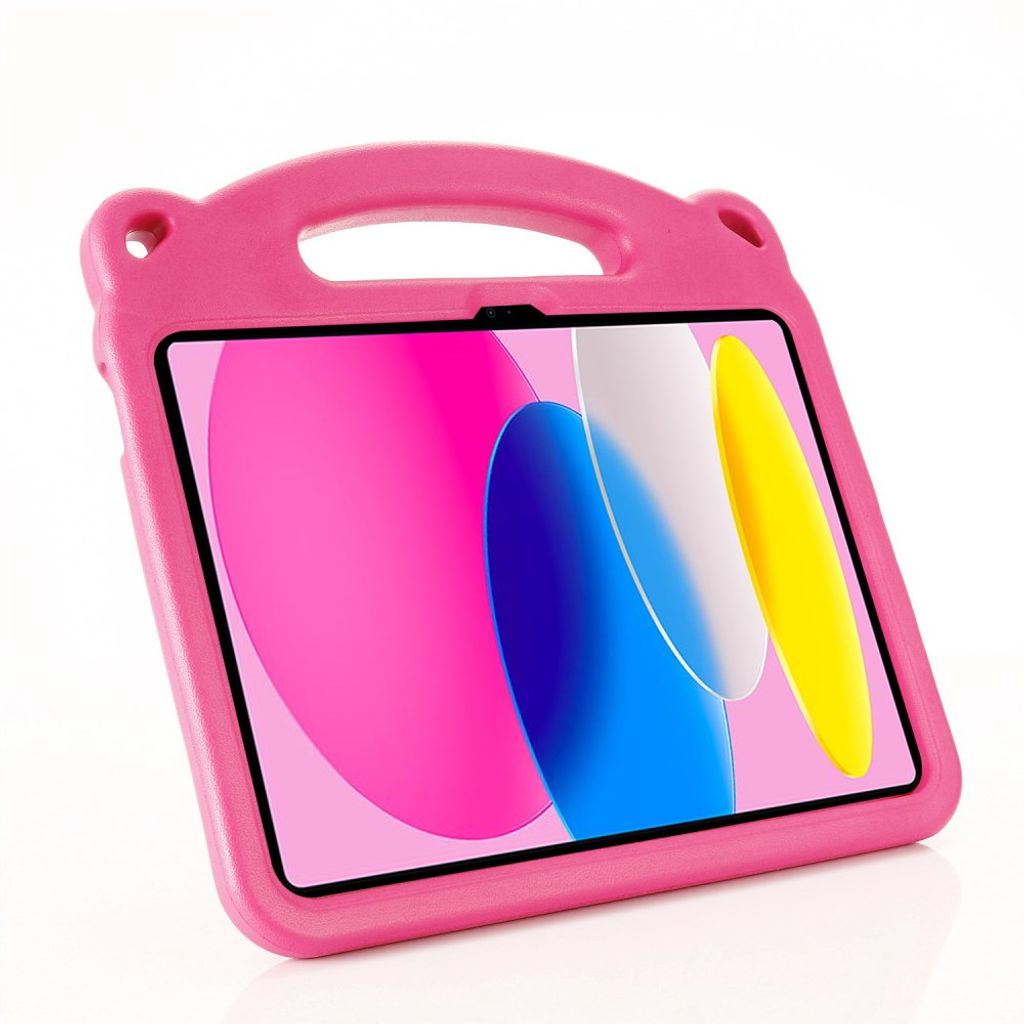 iPad A16 11" 2025/10.9" 2024 Barnevennlig deksel med stativ og håndtak - Rosa