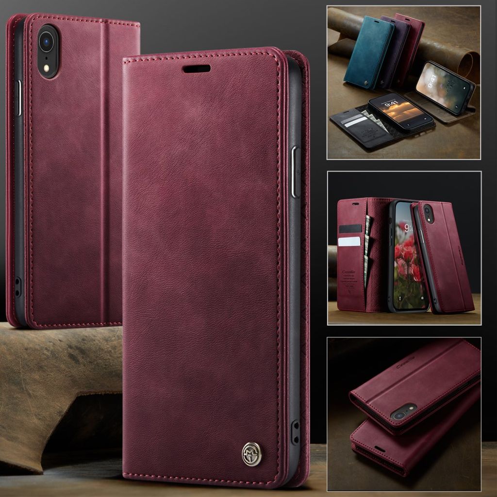 CASEME iPhone XR Plånboksfodral RFID Stativ – Röd