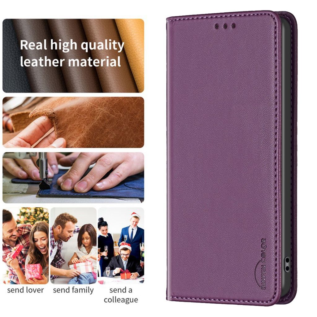 BINFEN COLOR iPhone 16 Plus Wallet Cover Magnetic – Dark Purple