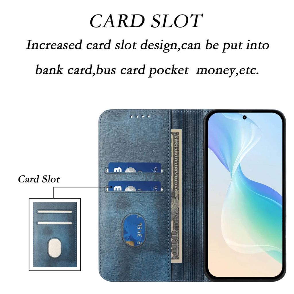 iPhone 18 Pro/17 Pro Lommeboketui PU-skinn RFID-blokkering - Blå