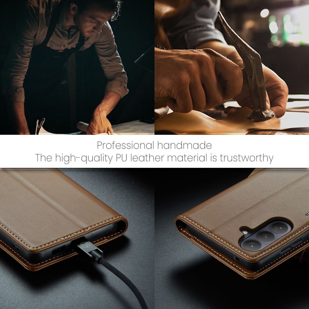 Samsung Galaxy S26 Plus Lommeboketui CASEME 023 RFID Stativ - Brun