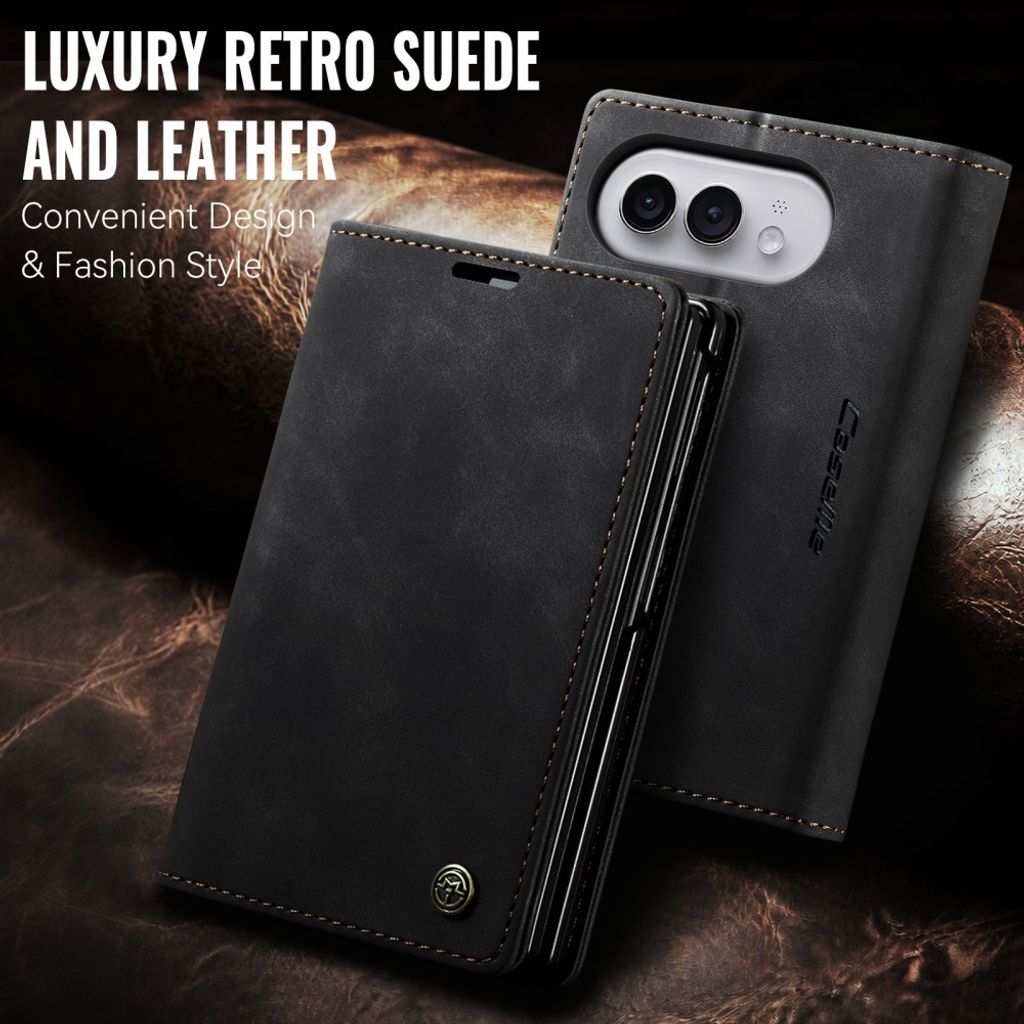 CASEME iPhone Duo Lompakkokotelo PU-nahkaa - Musta