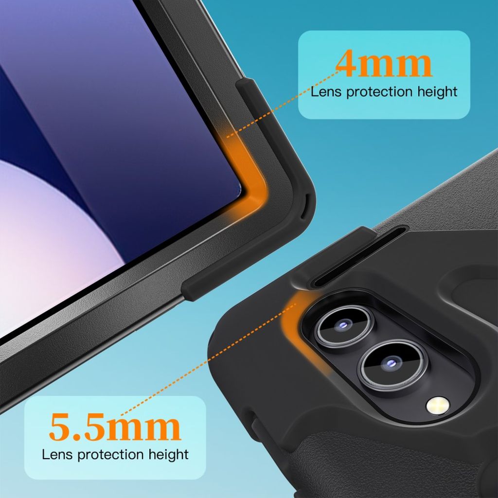 Samsung Galaxy Tab S11 Ultra Kuori Jalustalla Olkahihnalla - Musta