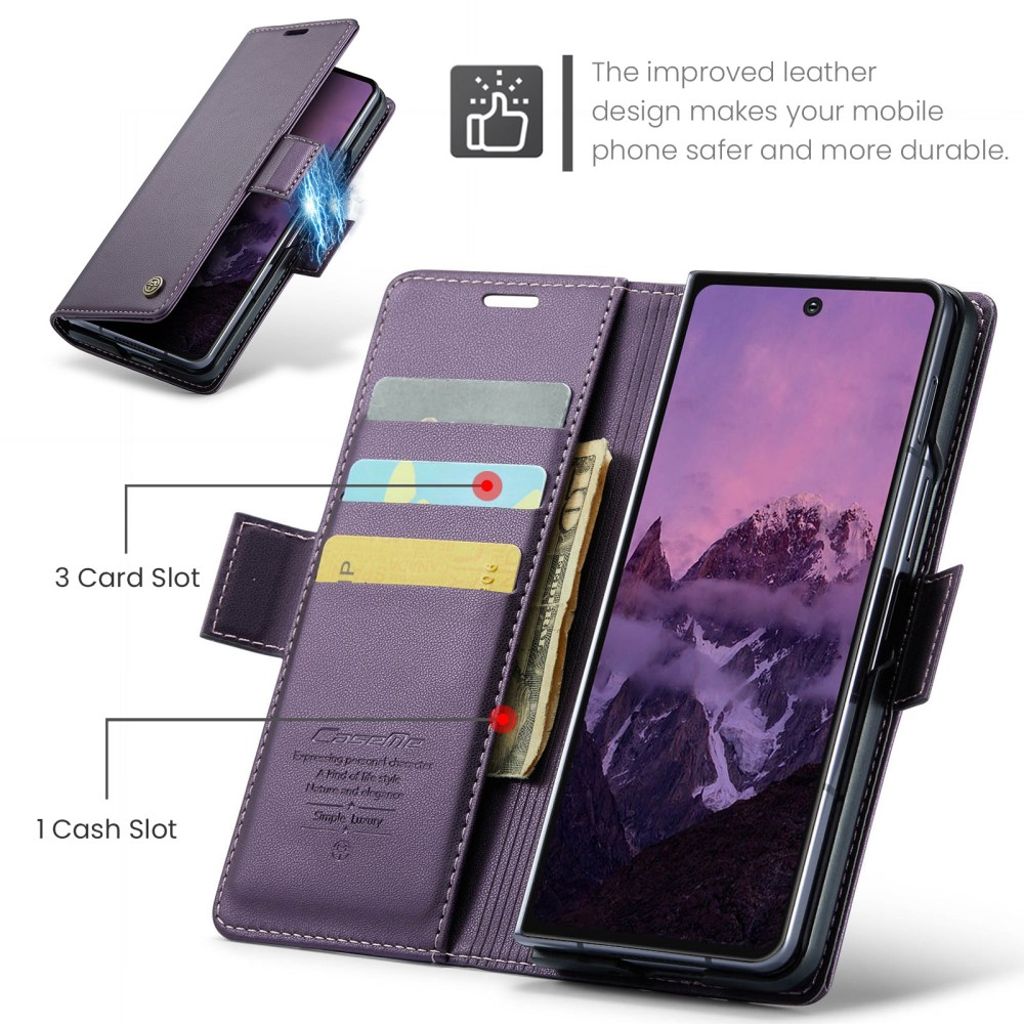 CASEME Samsung Galaxy Z Fold7 5G Fodral med RFID-blockerande - Lila