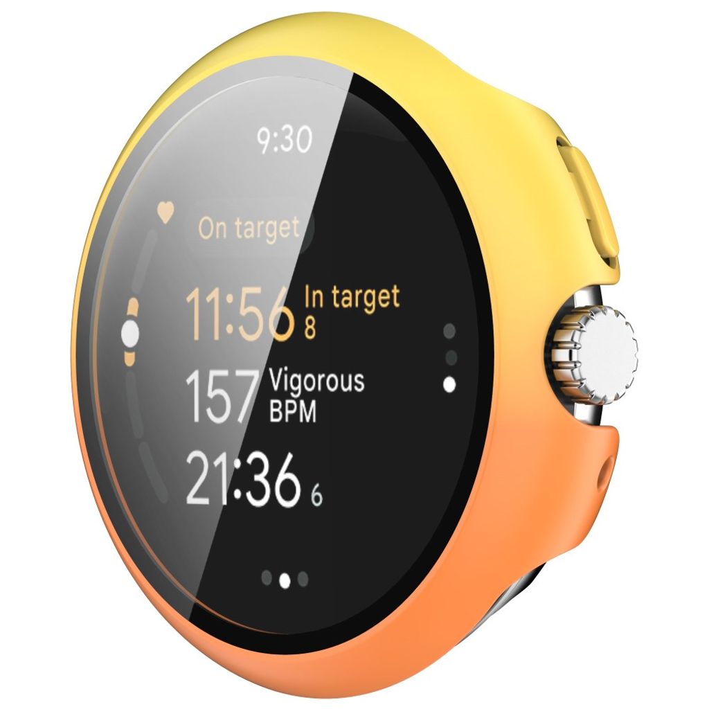 Google Pixel Watch 3 45 mmKuori, Näytönsuoja - keltainen + oranssi