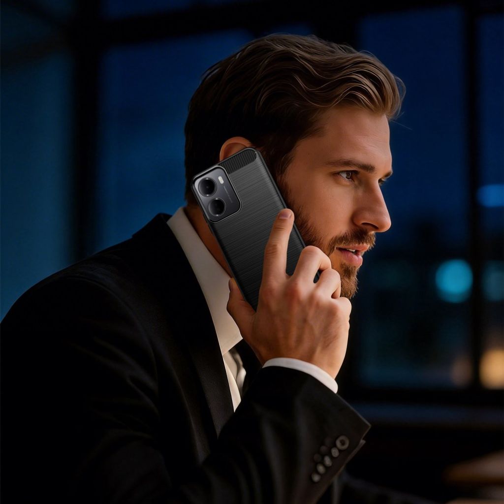 Xiaomi Poco C85x 5G/Redmi A7 Pro Skal Kolfibertextur - Svart