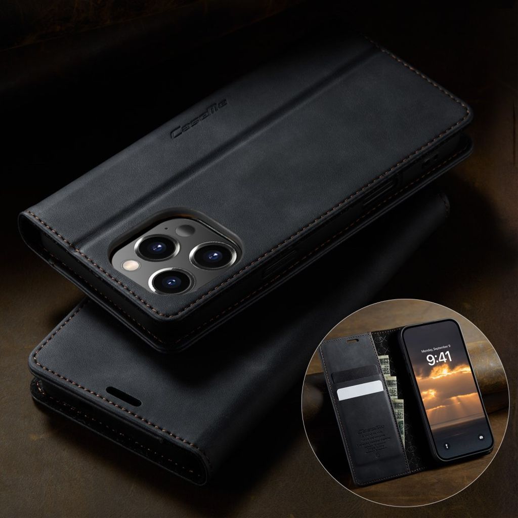 CASEME iPhone 12 Pro Max Kotelo Jalusta - Musta