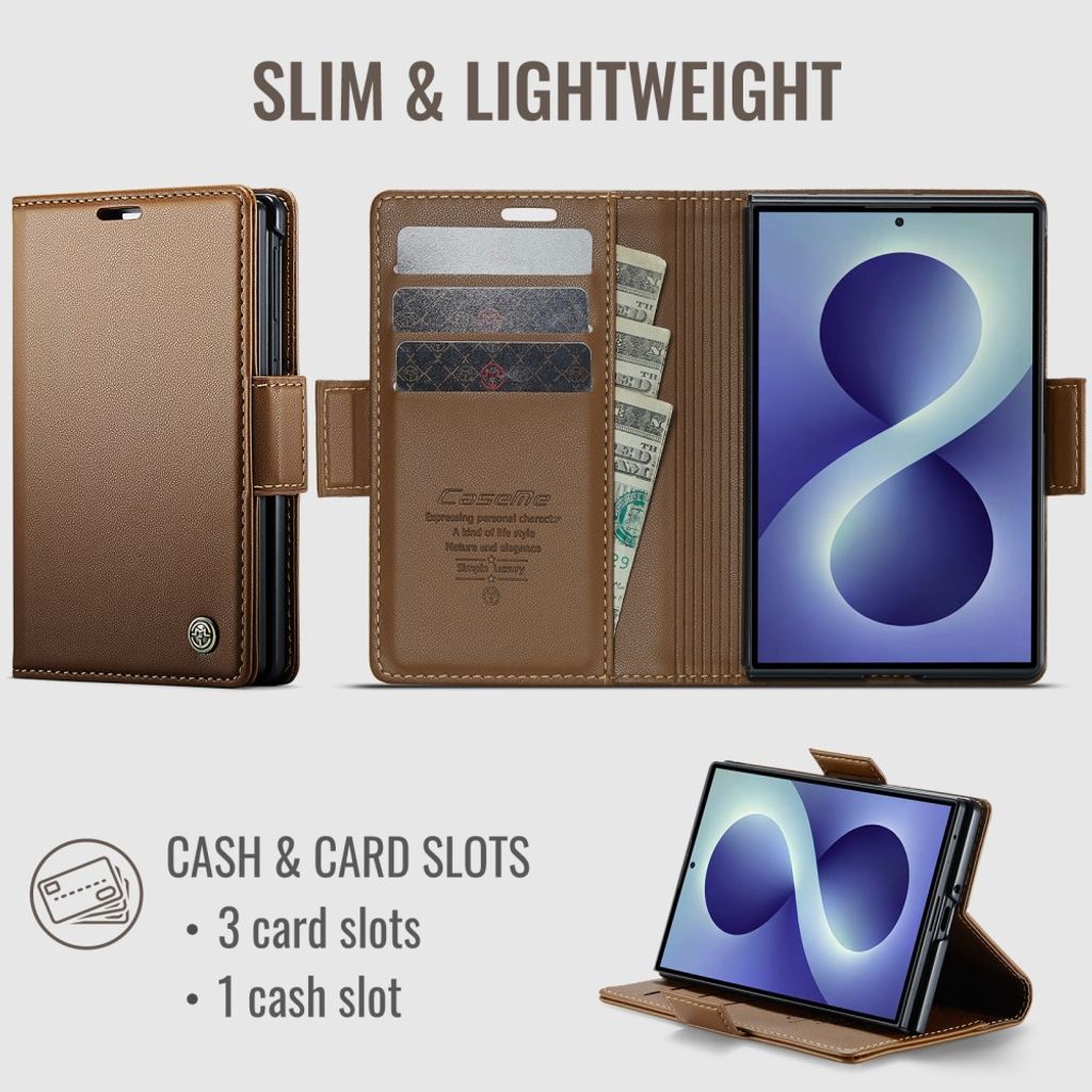 CASEME Samsung Galaxy Z Fold8 Flip Cover med RFID blokering - Brun
