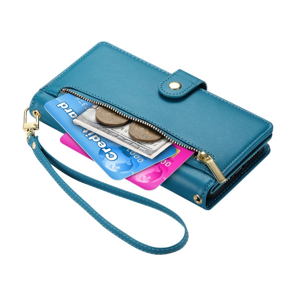 iPhone 17 Air Plånboksfodral med Bärrem - Blå