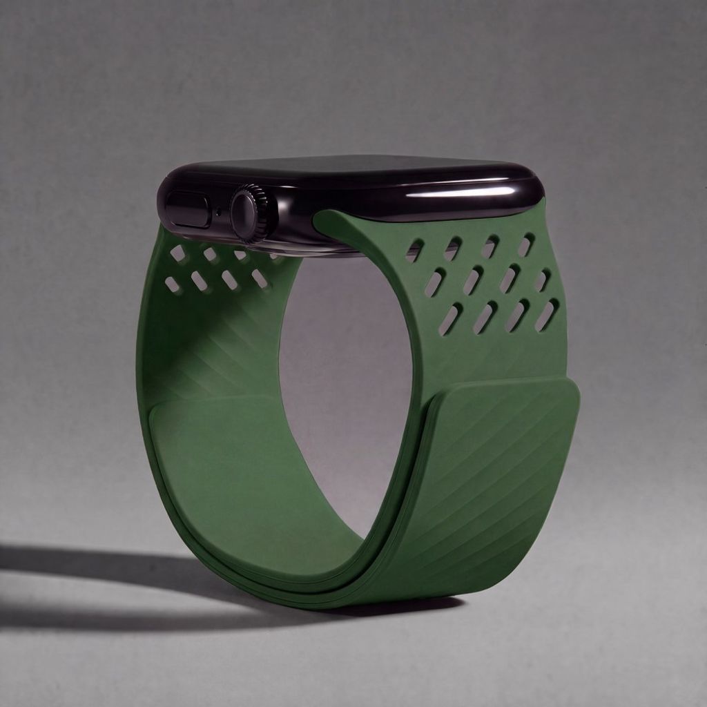 Apple Watch 42 / 41/ 40 / 38mm Klockarmband i Silikon - Armégrön