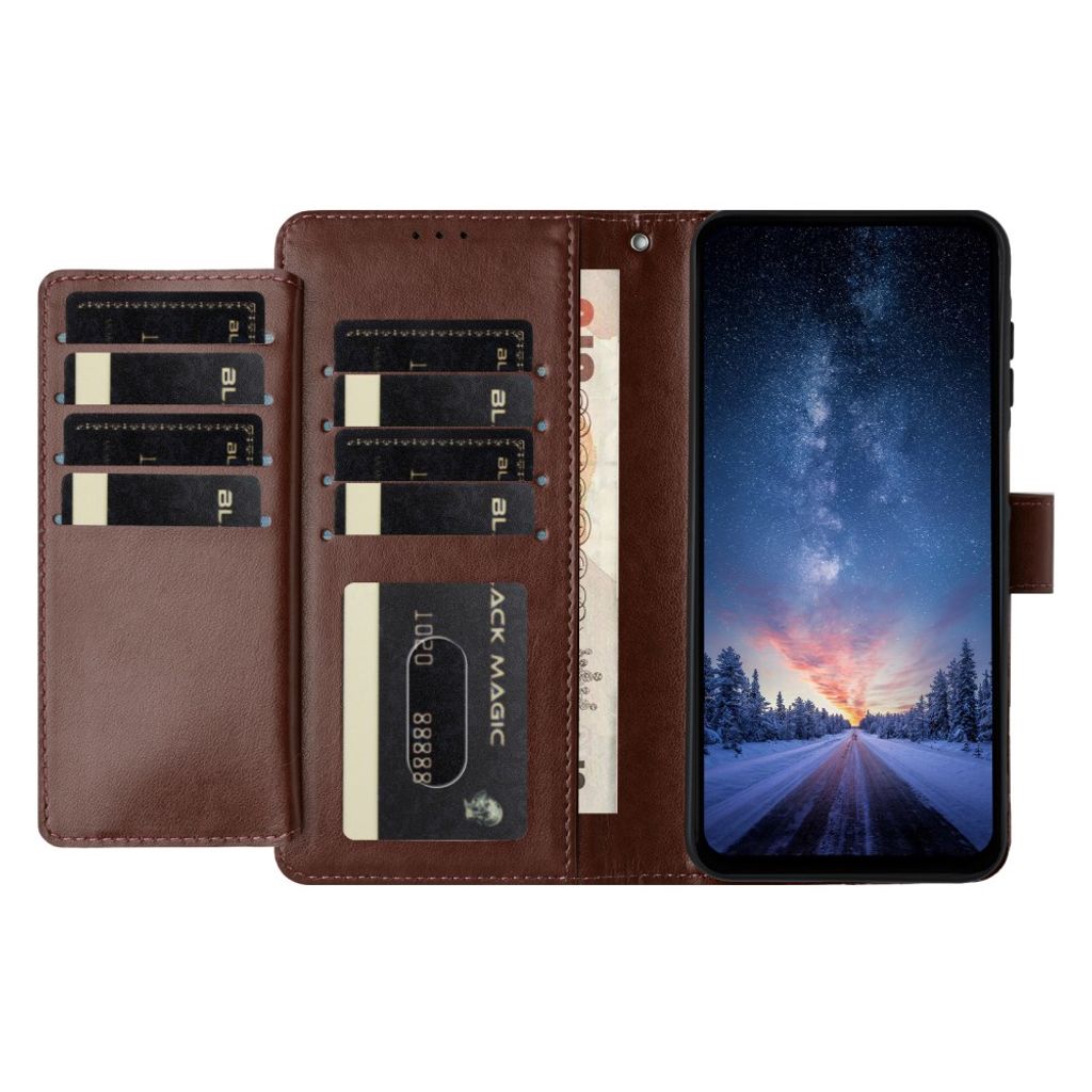iPhone 18 Pro/17 Pro Flip Cover i PU læder - Mørkebrun