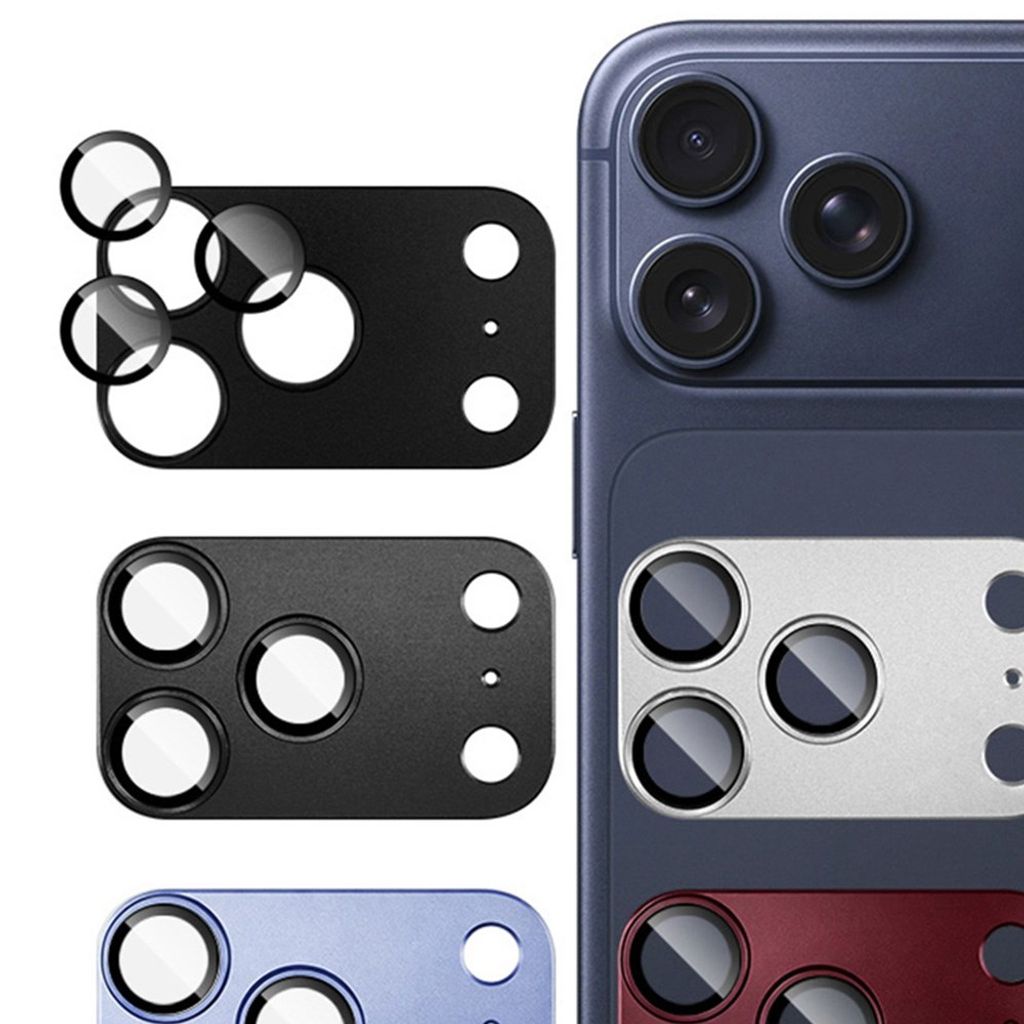 IMAK iPhone 18 Pro Max Linssinsuoja Karkaistusta Lasista ja Metallista - Sininen