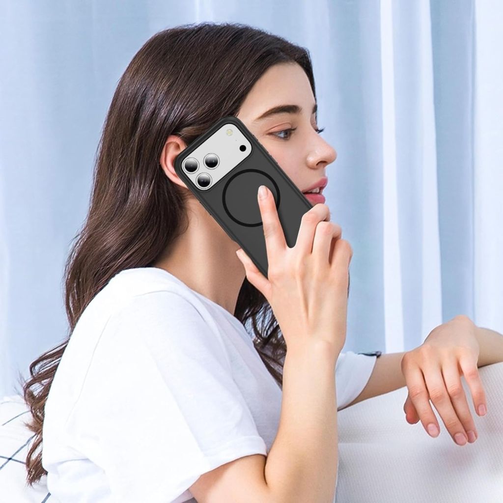iPhone 18 Pro Max/17 Pro Max-deksel MagSafe-kompatibelt – svart