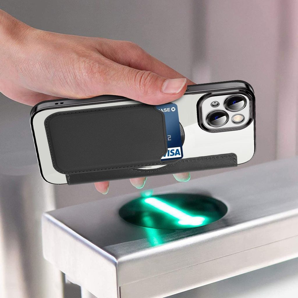 iPhone 14 Plus Plånboksfodral MagSafe RFID-blockerande - Svartgrön